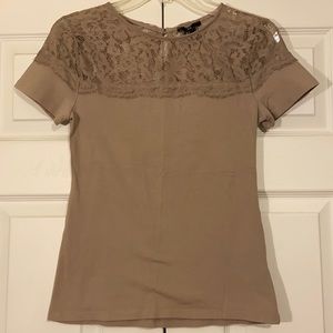 Taupe Short Sleeve Top